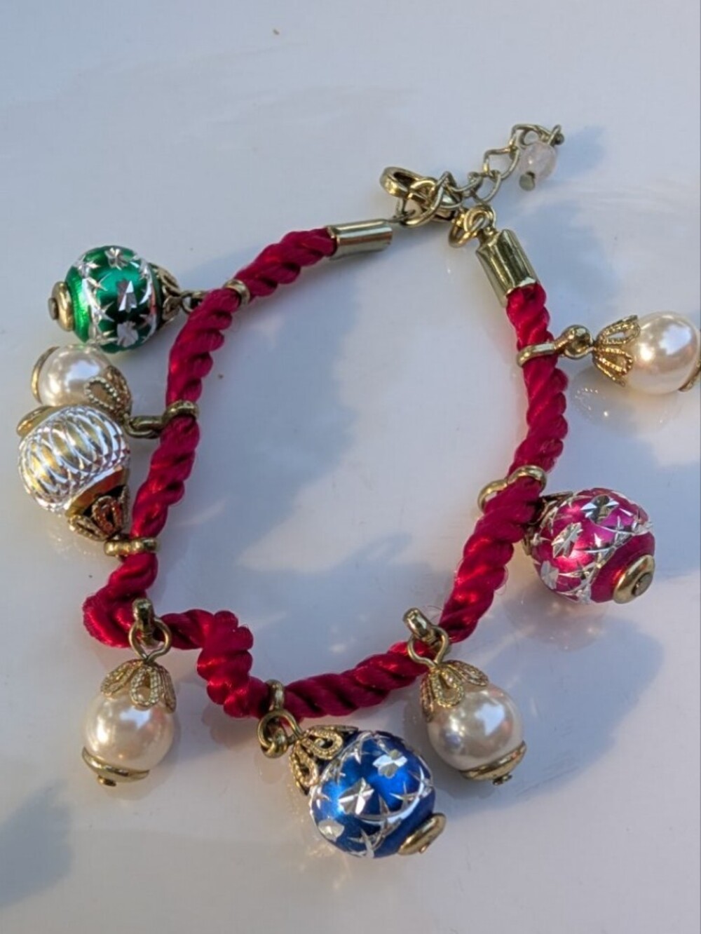 Vintage Whimsical Christmas Charm Bracelet Ornaments